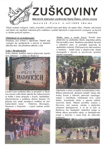 Zuškoviny září 2026